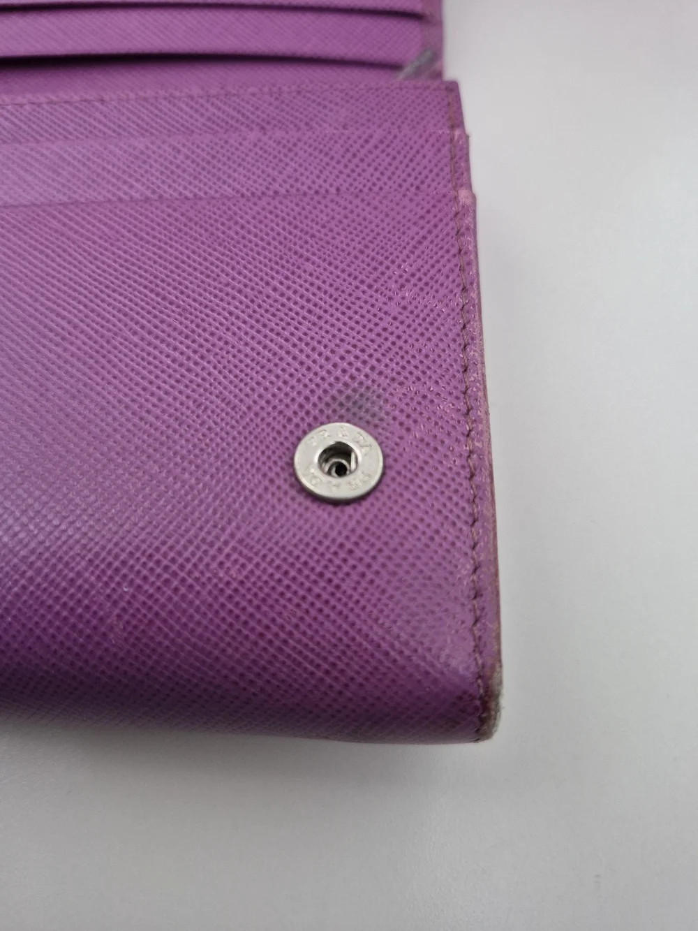 Prada Purple Saffiano Leather Wallet - Women's Long Clutch